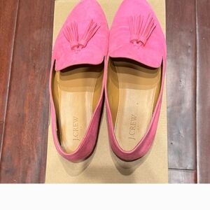 J. Crew Bright Pink Suede Tassel Loafers